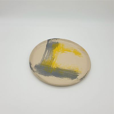 Χειροποίητο κεραμικό πιάτο με πινελιές