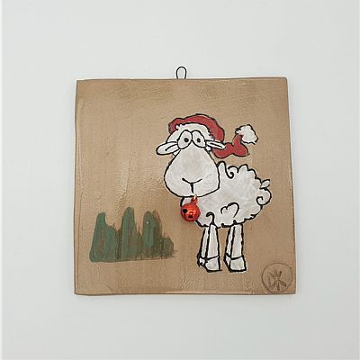 Κεραμικό διακοσμητικό καδράκι προβατάκι