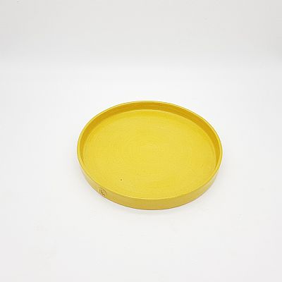 Χειροποίητο κεραμικό πιάτο κίτρινο